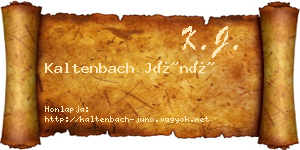 Kaltenbach Júnó névjegykártya